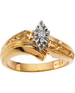Religious Bridal W/Diamond 14K Yellow Gold Eng