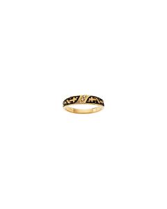 14kt Yellow Men's Religious Diamond Band