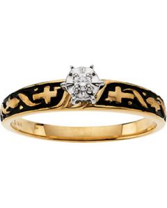 Religious Bridal W/Diamond 14K Yellow Gold Eng