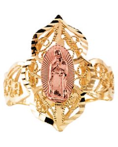 Two Tone Our Lady Of Guadalupe Ring 14Ky_14Kr Gold Ring