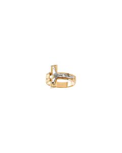 Two Tone Men's Crucifix Ring