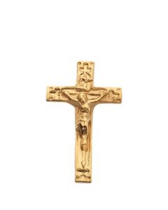Crucifix Lapel Pin 14K White Gold 