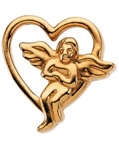 Angel Lapel Pin 14K Yellow Gold 09.00X09.00 Mm