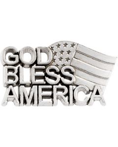 God Bless America Lapel Pin 14K Yellow Gold 11.25X20.25 Mm