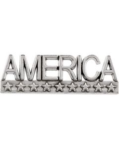America Lapel Pin 14K White Gold 07.50X22.50 Mm