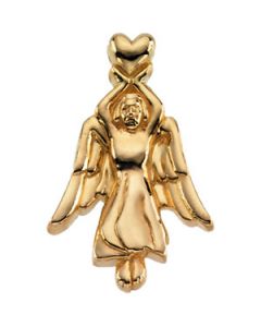 Angel Lapel Pin 14K Yellow Gold 22.00X14.50 Mm