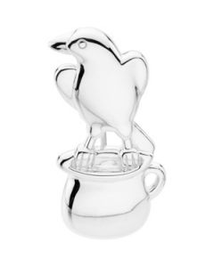 The Crow And The Pitcher Brooc Sterling Silver  31.50X15.00 Mm