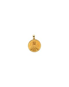 18kt Yellow 24.5mm Sacred Heart Medal