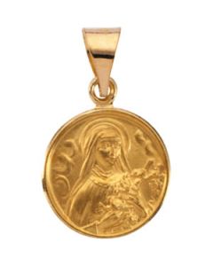 St. Theresa Medal 18K Yellow Gold 24.50 Mm
