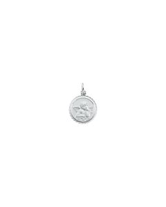 14kt White 14mm Angel Medal