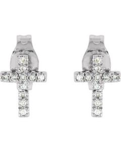 Youth Diamond Earrings With Backs And Packaging 14K White Gold Pair 07.00X05.00 Mm Youth Diamond Earrings With Backs & Packaging