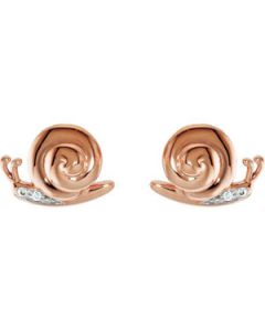 Youth Snail Diamond Earrings With Backs & Packaging 14K Rose/White Gold Pair 10.00X07.00 Mm Youth Snail Diamond Earrings W/Backs & Packaging