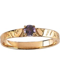 Youth Genuine Birthstone Ring 14K Yellow Gold February Childrens Genuine Birthstone Ring