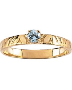 Youth Genuine Birthstone Ring 14K Yellow Gold March Childrens Genuine Birthstone Ring