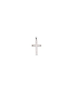 14kt White 22x14mm Cross Pendant