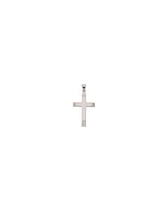 14kt White 28x18mm Cross Pendant