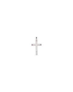 14kt White 39x25mm Cross Pendant