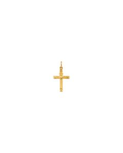14kt Yellow Cross Pendant with Heart