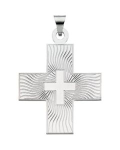 Greek Cross Pendant 14K White Gold 27.50X25.00 Mm