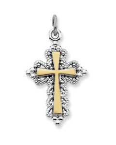 Cross Pendant Sterling Silver  20.00X14.00 Mm