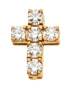 Diamond Cross Pendant 14K Yellow Gold 15.50X11.50 Mm