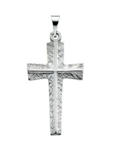 Cross Pendant Platinum  25.00X15.00 Mm