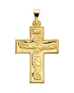 Crucifix Pendant 14K Yellow Gold 23.50X18.00 Mm
