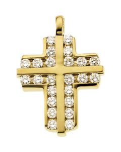 Diamond Cross 14K Yellow Gold .09 Ct Tw