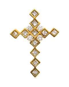 Diamond Cross 14K Yellow Gold .66 Ct Tw