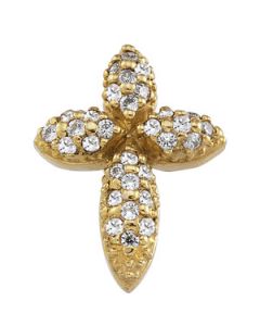 Diamond Cross 14K Yellow Gold .29 Ct Tw