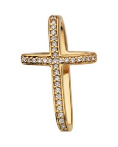 Diamond Cross 14K Yellow Gold 1/4 Cttw
