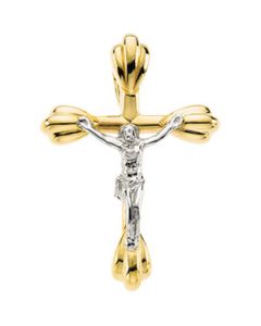 Crucifix Pendant 14K White Gold Pendant