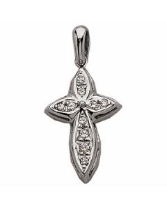 Diamond Cross 14K White Gold .23 Ct Tw