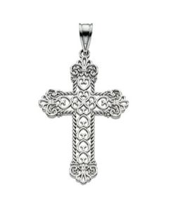 Cross Pendant 14K White Gold 35.75 X 23.75 Mm