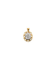 14kt White & 14kt Yellow 19.25x16mm Raphael Medal Pendant