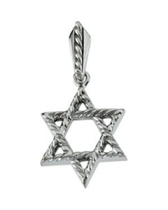 Star Of David Pendant 14K White Gold 