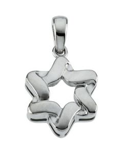 Star Of David Pendant 14K White Gold 