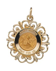 Rd St Martin Pend Medal 14K Yellow Gold 18.5