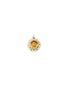 14kt Yellow 18.5mm Round St. Lucy Medal