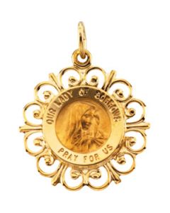Rd Our Ldy Of Sorrows Pnd Mdl 14K Yellow Gold 18.5