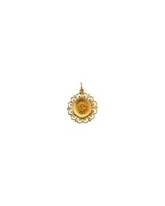 14kt Yellow 18.5mm Round Baptismal Medal