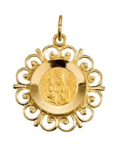 Anne De Beaupre Pend Medal 14K Yellow Gold 18.5