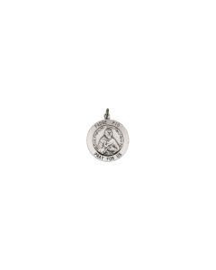 Sterling Silver 18.5mm Round St.Padre Pio 18