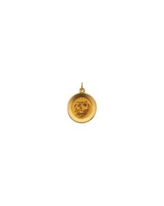 14kt Yellow 14.75mm Round Baptismal Pendant Medal