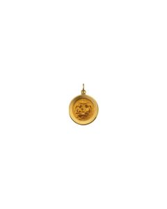 14kt Yellow 18mm Round Baptismal Pendant Medal