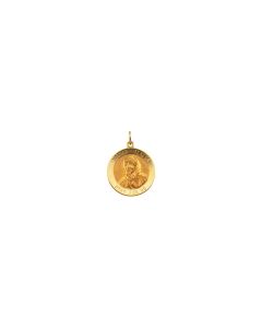 14kt Yellow 18mm Mother Teresa Round Pendant Medal