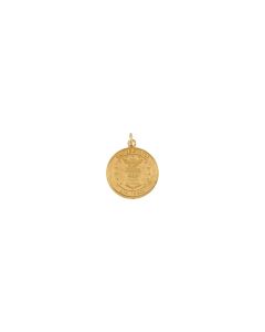 14kt Yellow 18mm Round St. Christopher U.S. Air Force Medal