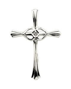 Cross Pendant With Diamond 14K Yellow Gold 