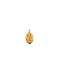 14kt Yellow 28.75x17.75mm Hollow Oval St. Christopher Medal