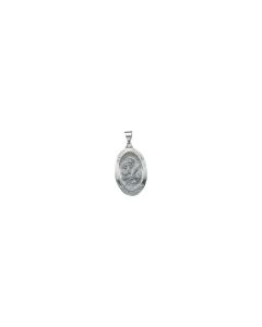 14kt White 23.25x16mm Hollow Oval St. Joseph Medal